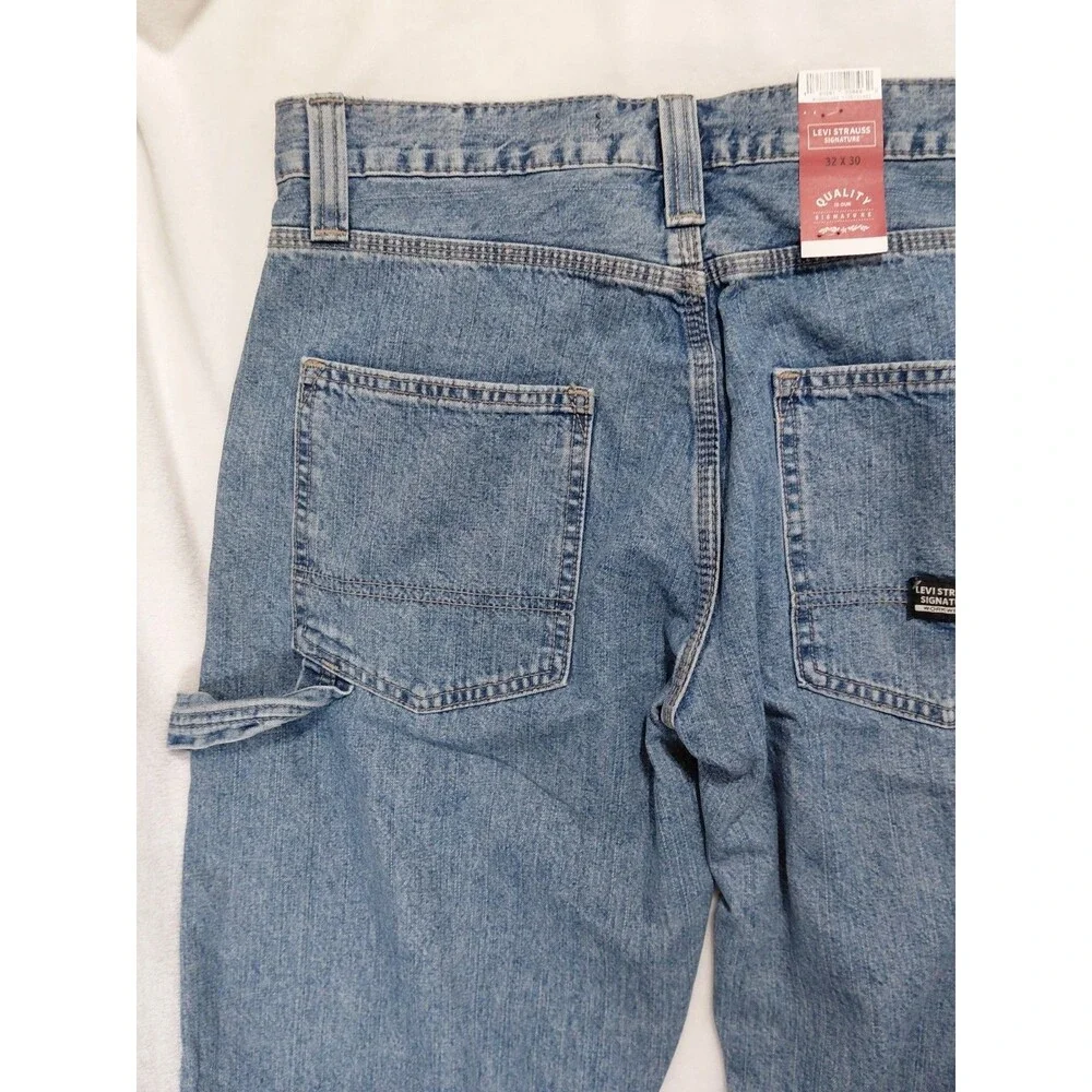 Levi Strauss Signature Relaxed Fit Utility Jeans Mens 32x30 NWT Stretch Denim